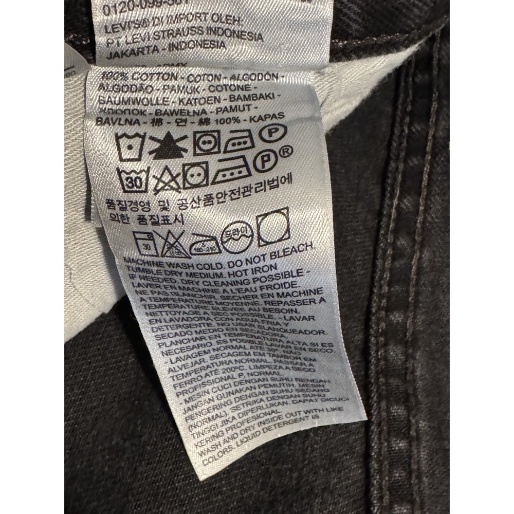 Levi's 501 Original Fit Button Fly Jeans 32x32 Black Straight Leg - Picture 8 of 8